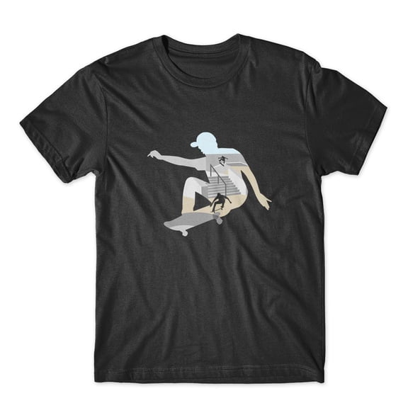 Mighty Circus Man Printed Skateboard T-Shirt 100% Cotton Premium Tee NEW - Black, Large