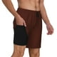 thumbnail image 2 of Fotbe Brown Traje de Baño para Hombre – Shorts de Natación de Secado Rápido con Forro y Bolsillos-Small, 2 of 6