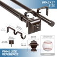 thumbnail image 3 of Urbanest Adjustable Double Curtain Rod Set Pila Manhattan Finials – 1″ Front & 3/4″ Back Rod With Bronze Rod, 48–84 Inches, 3 of 6