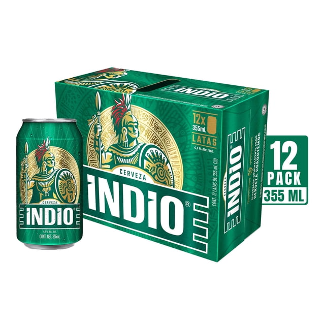 Cerveza oscura Indio 12 pack latas de 355 ml c/u