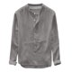 thumbnail image 2 of Blusas y camisas de manga larga con cuello redondo para hombre, blusa informal lisa con botones y manga larga con cuello redondo, blusa para hombre, 2 of 6