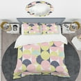 thumbnail image 2 of Designart 'Retro Pastel Circular Pattern I' Mid-Century Modern Duvet Cover Set, 2 of 4