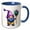 Blue/White, variant on 3drose, Cute Mardi Gras Gnome Illustration, 11oz Two-tone Red Mug