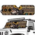 thumbnail image 2 of HUIACONG Wolf Brown Aztec Sun Shade Windshield Compatible with Wrangler JK JKU TJ 1997-2018, Foldable Windshield Sunshade Sun Visor Blocks UV Rays, 2 of 6