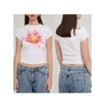 thumbnail image 2 of Michellecmm  Women T-shirt Crew Neck Short Sleeve Flower Print Slim Fit Summer Tops, 2 of 9