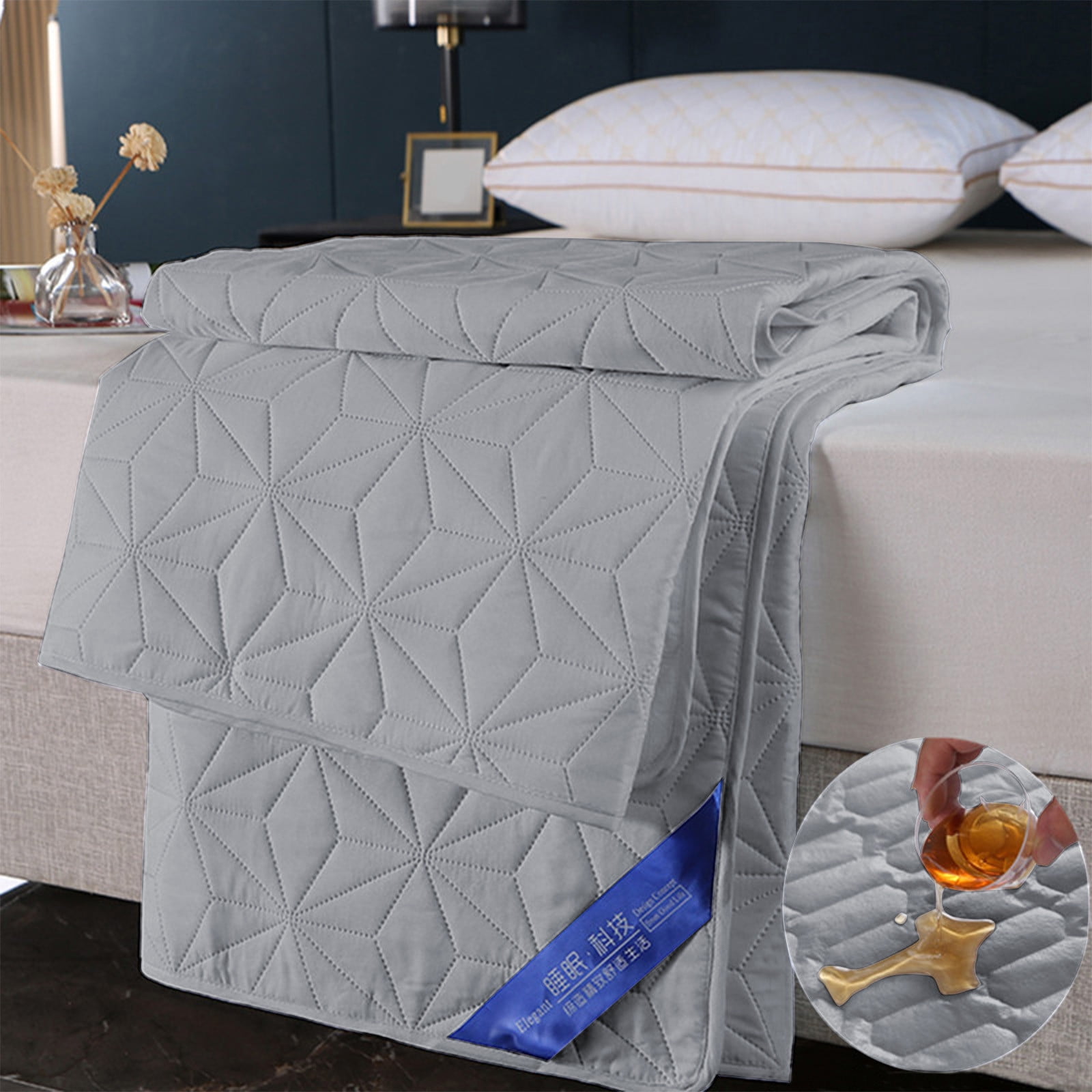 Djibouti Cozy Waterproof Cotton Mattress Protector - Quilted Fitted Pad with Deep Pockets for Stain-Free Sleep, 59x78.7in