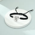 thumbnail image 4 of Heart Urn Locket Adjustable Braided Rope Bracelet Funeral Urns Bracelet for Cremation Ashes Memorial Jewelry - Your Wings Were Ready But My Heart Was Not, 4 of 6