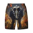 thumbnail image 4 of Lsque Mens Swim Trunks Romantic Flower Astronaut Couple Pattern - Bathing Suit Compression Liner - Beach Swim Shorts Swimwear - (S-3XL) - Stretch Quick Dry -Small, 4 of 9
