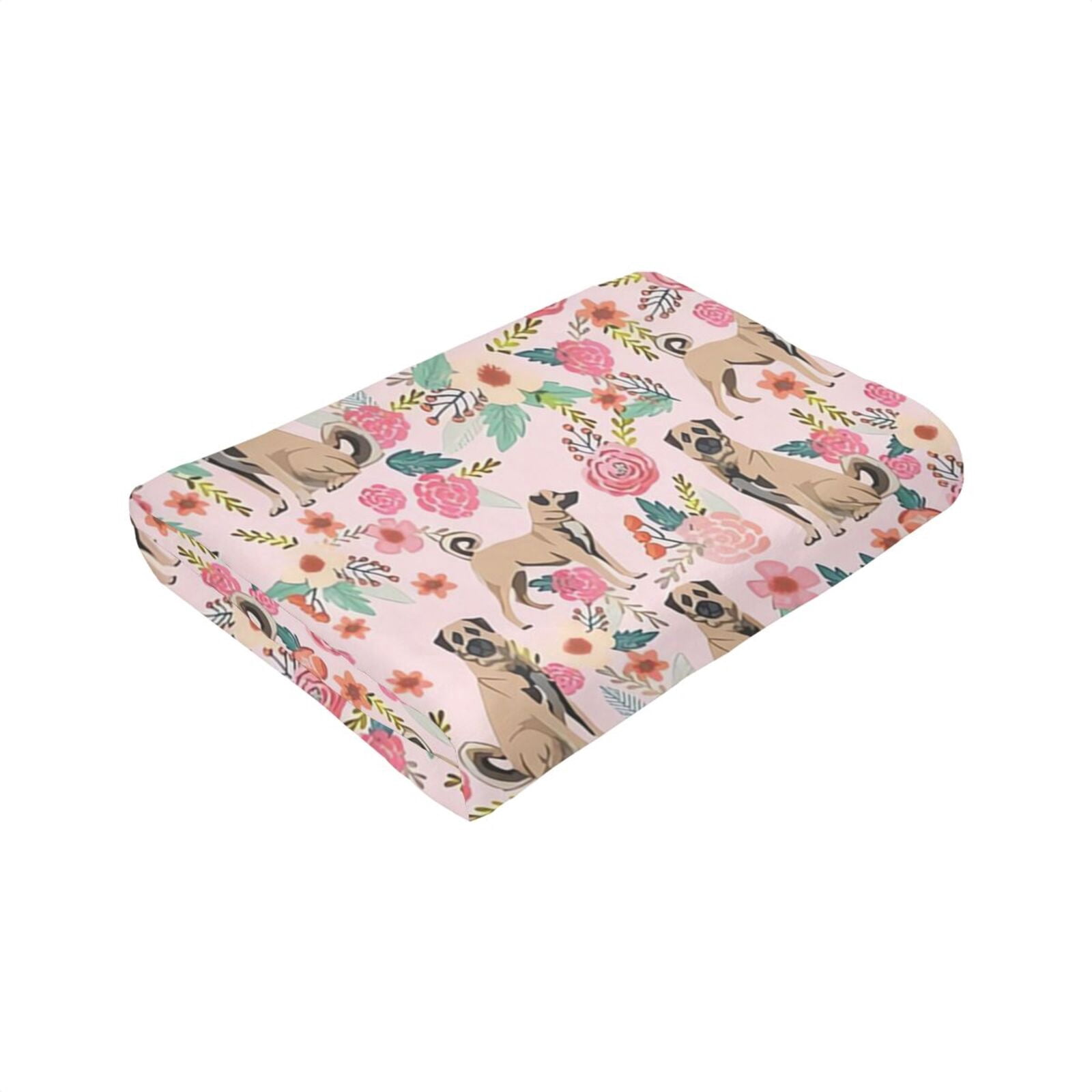 Wijzvio Shepherd Dogs Flower Throw Blanket Soft Fuzzy Fleece Blanket For Couch Bed Living Room Decoration 50"X40"