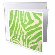 3dRose Picture Of Key Lime Green Textured Zebra Stripes, Greeting Cards, 6 x 6 inches, set of 6