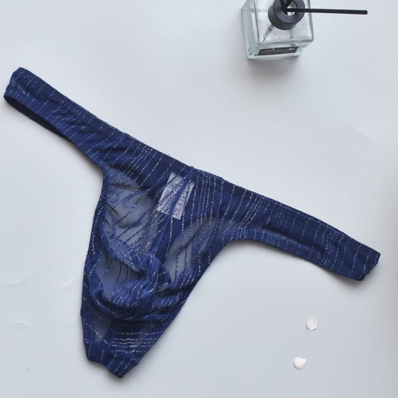 Jwputqe Mens Thongs,Thongs For Men,Breathable,Cooling,Solid,Low Waist,Polyester,Cotton,Dark Blue,XL (US:10)