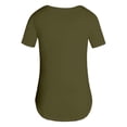 thumbnail image 5 of ZHOGXU Womens Summer T Shirt Short Sleeve V Neck Solid Color Comfortable Lightweight Breathable Tee Top For Casual Daily Wear,Army Green,Xxxxl, 5 of 5