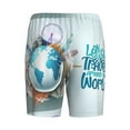 thumbnail image 2 of Lsque Let's go Travel Around the World Mens Sleep Pajama Shorts,Short Pajama Pants, Cotton Ultra-Soft Knit-3X-Large, 2 of 9