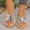 Silver, variant on Womens Silver Flat Sandals, Crocodile Print Espadrille Woven Sole Criss Cross Straps Buckle Ankle Strap,Size 9