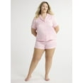 thumbnail image 2 of Joyspun Women’s and Women’s Plus Bridal Satin Shortie Pajama Set, Sizes XS to 3X, 2 of 8