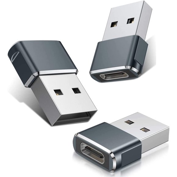 navor Lot de 3 Adaptateurs USB‐C Femelle vers USB Mâle, Adaptateur de Câble de Chargeur Type C vers USB‐A Compatible avec iPhone 11/12 Mini Pro Max, Samsung Galaxy Note 10 S20 Plus 20 S21 21 Ultra, A71, Pixel 5/4, Ordinateurs Portables