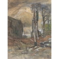 thumbnail image 2 of Hans Peter Feddersen The Younger 14x18 Black Ornate Wood Framed Double Matted Museum Art Print Titled - Skull Site (1913), 2 of 5