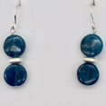 thumbnail image 5 of Dazzle Blue Apatite 10mm Coin Sterling Silver Earrings | 1 1/2 Inch Drop |, 5 of 8