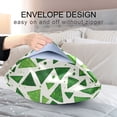 thumbnail image 4 of Yayeee Pillowcase Queen Size Set of 2 Satin Wrinkle Resistant Envelope Pillow Case, Green Dot Triangles Pattern, 4 of 8