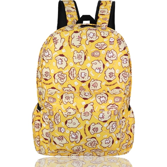 Anime Pom Pom Purin Backpack Yellow Dog Backpack Cute Cartoon Daily Travel Bag All Over Printed Daypack