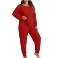 thumbnail image 2 of Bixock Maternity Pajamas Sets Long Sleeve Tops and Pants Set 2 Piece Loungewear Set Soft Breathable Plus Size Women Pajamas Set Maternity Clothings, 2 of 6