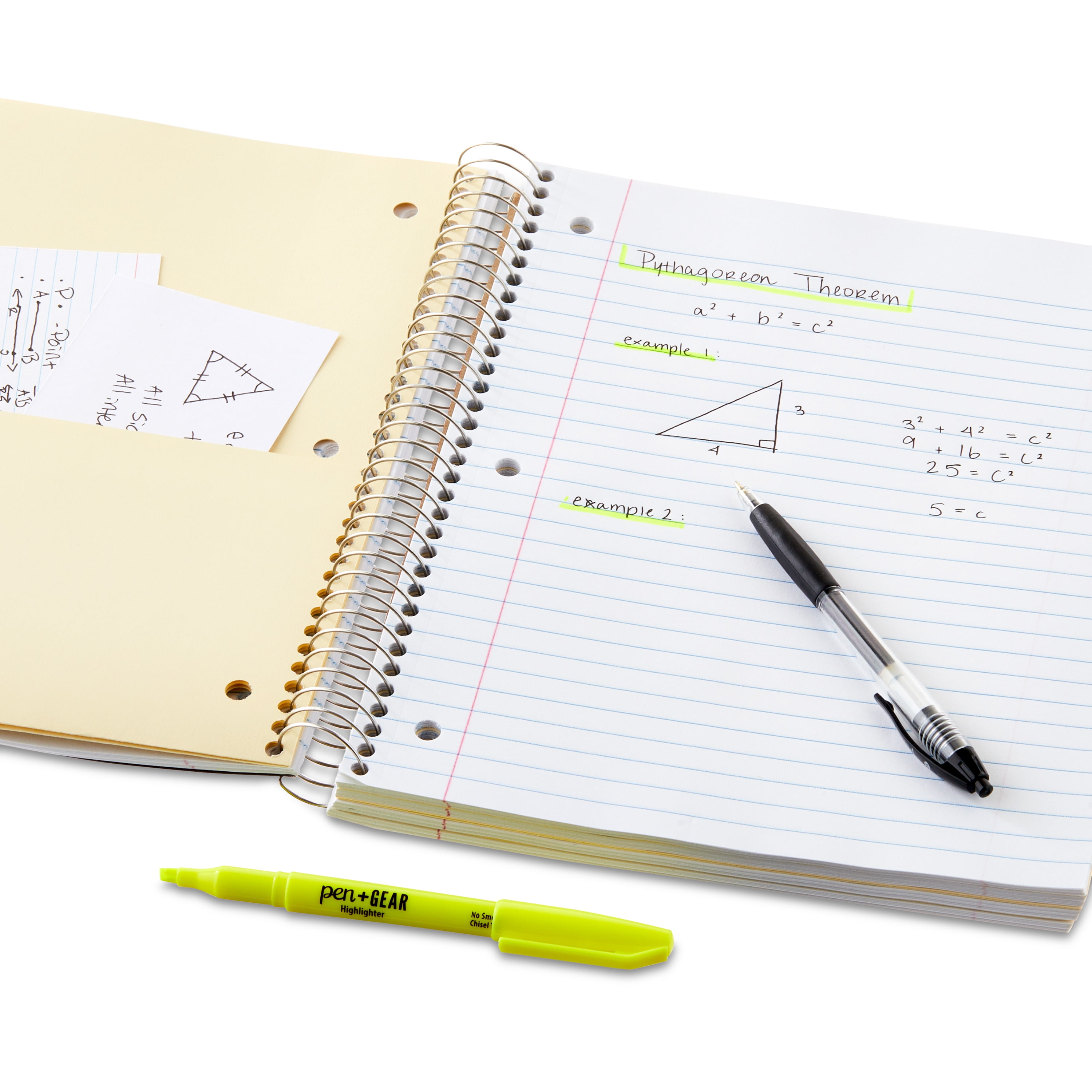 Pen+Gear Wide Ruled 5-Subject Poly Notebook, Black, 8.5" x 10.5", 160 Sheets