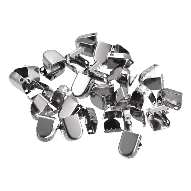 Cordón Extremo Clips 10x7mm Inoxidable Acero Sin Atar Zapato Cordones Puntas Cabeza Brillante Tipo, Oscuro Gris 30uds
