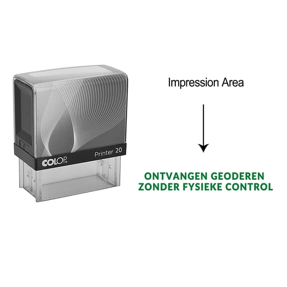 eloria Ontvangen Geoderen Zonder Fysieke Control Self Inking Rubber Stamp Business Custom Stamp Office Stationary, Color: Green Ink