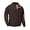 A06 Dark Brown, variant on Men's Heavyweight Fleece Corduroy Sweatshirt - Stand Collar Mock Neck Pullover with 1/4 Zip