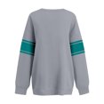 thumbnail image 6 of Women's Loose and Comfortable Letter V-Neck Sportswear Long Sleeve Sweatshirt with Number Print for Casual Wear,Gray,XL, 6 of 8