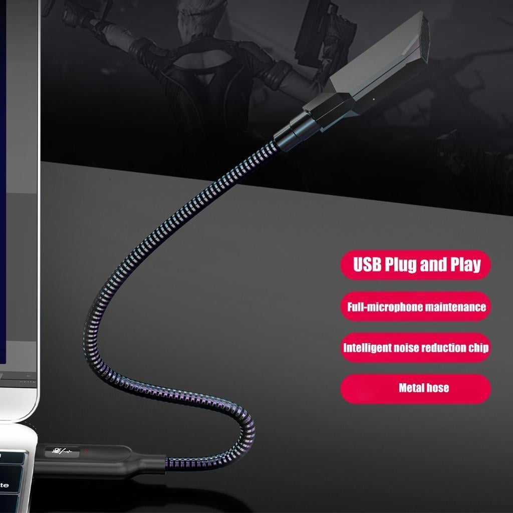 Flexible Arm Desktop USB Microphone With Noise Reductions Chip And Instantly Touch Mute For Online Meetings