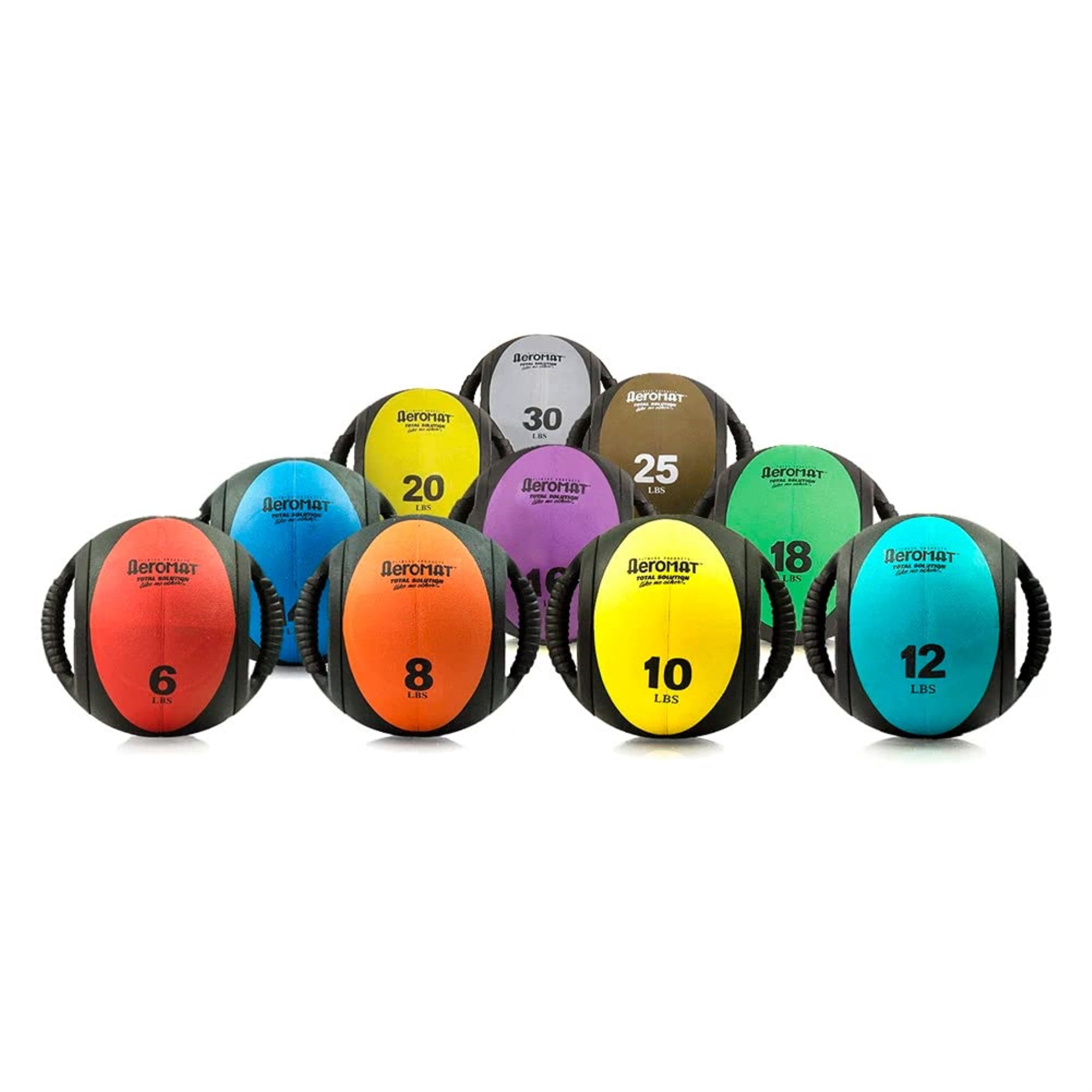 AEROMAT  Dual Grip Power Medicine Ball Grey 30 lbs