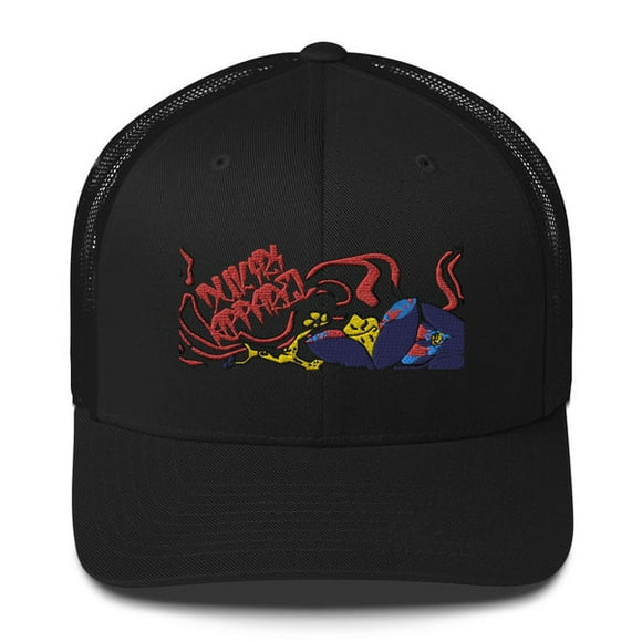 Chapeau de Camionneur Noir Lotus Ondulé