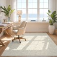 thumbnail image 3 of Design&I 8'x10' Washable Area Rug Snag-Free Neutral Vine Delicate Botanical Scroll Border Beige Cream for Dining Room, Large Office, Lounge, 3 of 7