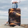 thumbnail image 7 of Gukieu Abstract Glowing Wave Pattern Print Suitcase Protective Cover, Elastic Zipper Buckle Suitcase Protective Cover, Suitable for Travel, Business Trip-X-Large, 7 of 7
