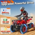 thumbnail image 2 of 36V Powered Ride on ATV, Electric Dirt Quad, Power Car Wheel for Big Kids with 500w Motor, Metal Frame, Speed Control, Suspension, Red, 2 of 10