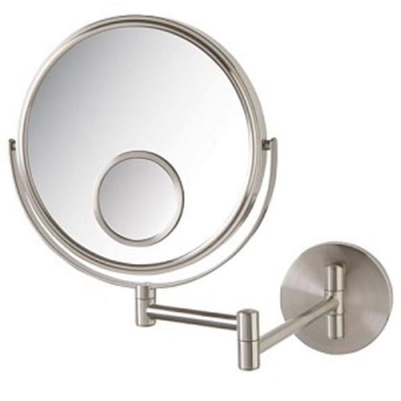 8 in., 10X-1X with 15X Spot Wall Mount Mirror, Nickel