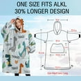 thumbnail image 4 of Oversized Wearable Blanket Hoodie,Colorful Dinosaurs THIAGO Cacti Pattern Sherpa Blanket Hoodie with Super Pockets,Super Warm Fuzzy Pullover for Women & Men, 4 of 6