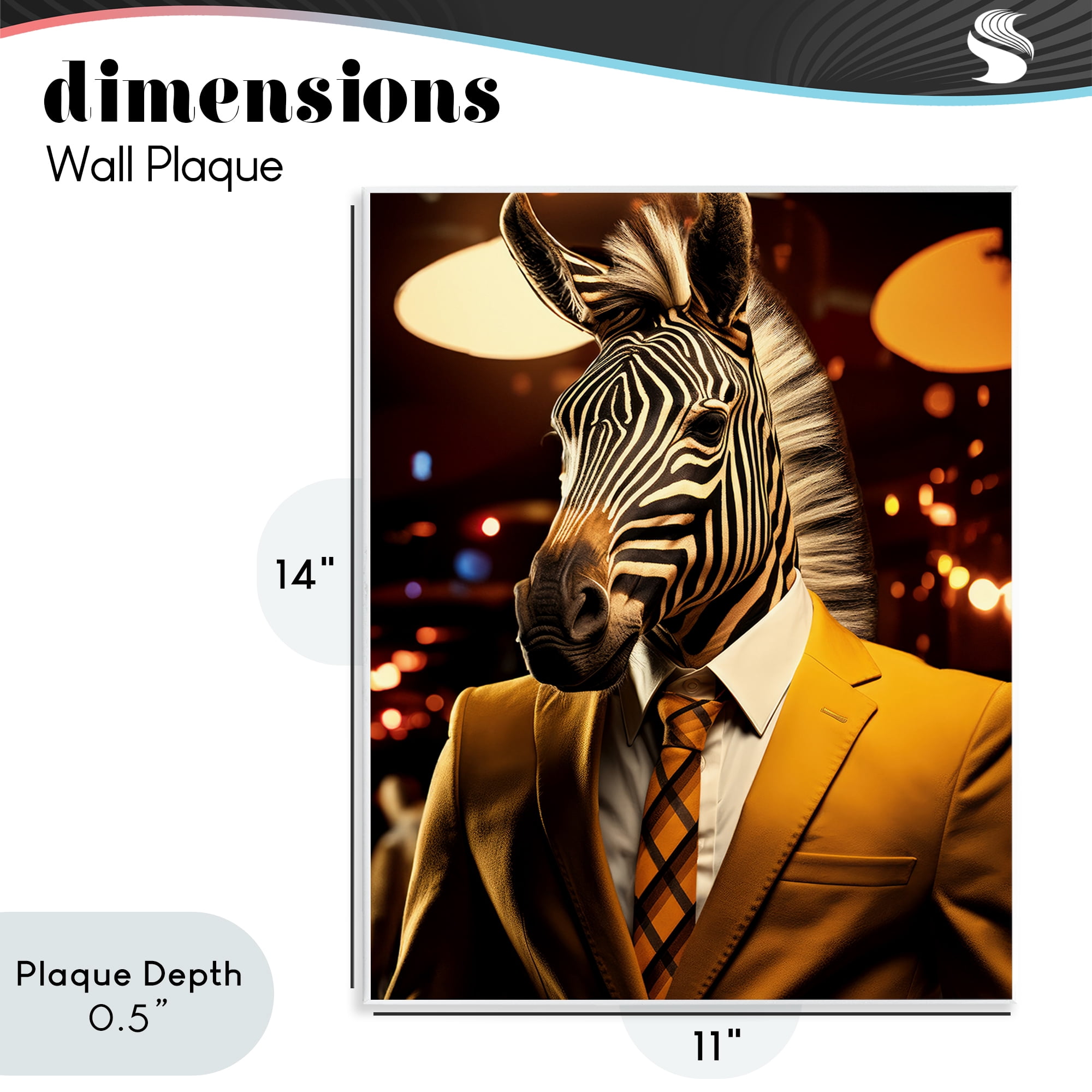 Stupell Industries Trendy Debonair Zebra Wall Plaque Art, design by Ray Powers