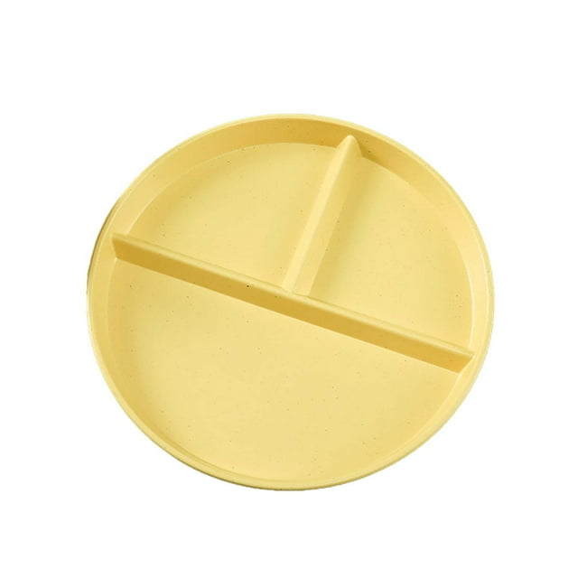 Binwennn Ensemble de Tapis de Table Assiette Ronde Rivière Assiette Ensemble Trois Compartiments Réduisant Assiette Repas Paille de Blé Automne Assiette Ménagère Assiette Spéciale Assiette Enfant