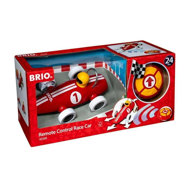 BRIO 30388 Coche de carreras con control remoto - Juguete de carreras interactivo para niños pequeños | Diseño apropiado para la edad | Plástico de alta resistencia a impactos | Desarrollo de habilida
