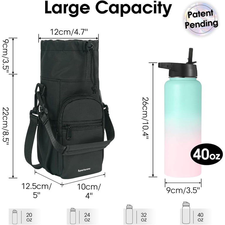 Narwey Insulated Water Bottle Sling Bag, 32-40oz Black photo 3