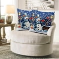 thumbnail image 2 of Winter Snowman Pillow Covers 18x18 Set of 2 Navy Blue Christmas Throw Pillow Covers Xmas Snowflakes Cardinal Birld Snow Pillow Cases Cotton Cushion Covers Winter Holiday Decor for Home Couch, 2 of 6