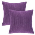 thumbnail image 4 of Fluffy Corduroy Velvet Solid Color Suqare Cusion Accent Decorative Throw Pillow for Couch, 20" x 20", Purple, 2 Pack, 4 of 6