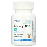 Major Bisacodyl Generic for Stimulant Laxative Coated Tablets, 5 mg, 1000 Count
