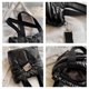 thumbnail image 3 of Bolso bandolera de múltiples capas con relleno espacial para mujer Bolso con cremallera de color sólido, 3 of 9