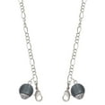 thumbnail image 1 of 12mm Grey Roller Spinner with Silvertone Lining Glass Spinner Silvertone Face Mask Necklace, 1 of 2