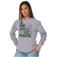 thumbnail image 4 of Save the Planet Go-Green Earth Day Plus Size Long Sleeve Graphic Tee Shirt Brisco Brands 2X, 4 of 5