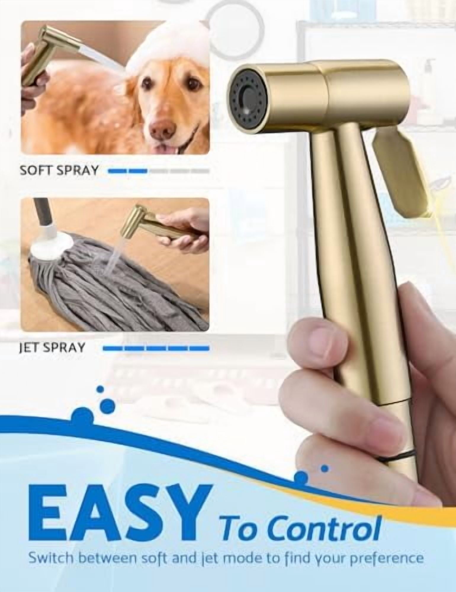 Gold Handheld Bidet Sprayer for Toilet,  Jet Sprayer for Toilet Muslim Shower, Adjustable Bidets Attachment forToilet Feminine Wash