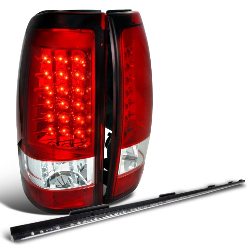 SpecD Tuning 20032006 Chevy Silverado Red Clear Led Tail Lights + 60